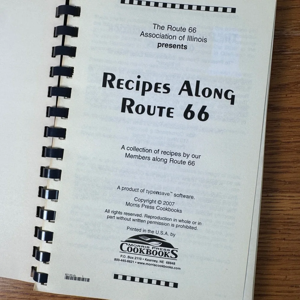 Vintage Route 66 Community Cookbook Spiral Bound‎ Illinois Recipes